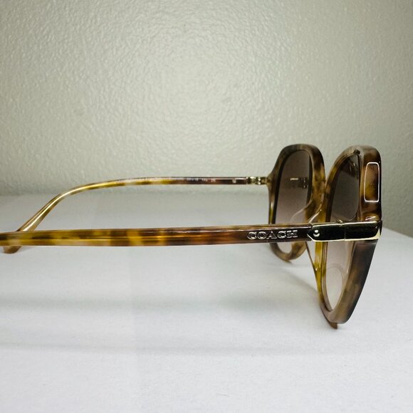 Coach Wrap Around Hangtag Oversized Geometric Round Sunglasses - Picture 3 of 5